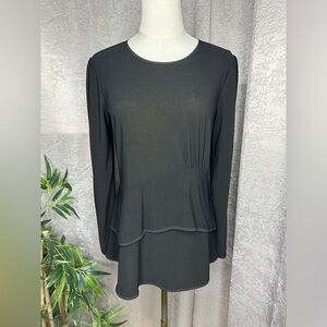 Narciso Rodriguez For Design Nation Women’s Black Peplum Long Sleeve Top M